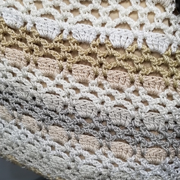 The Sak Crochet Large Shoulder Bag With Wrapped Faux Leather Straps - Picture 7 of 16